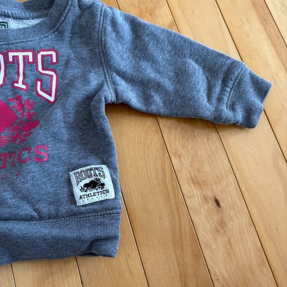 Baby Roots Kids Crewneck Grey Pink Size M 6-12 months - Picture 4 of 7